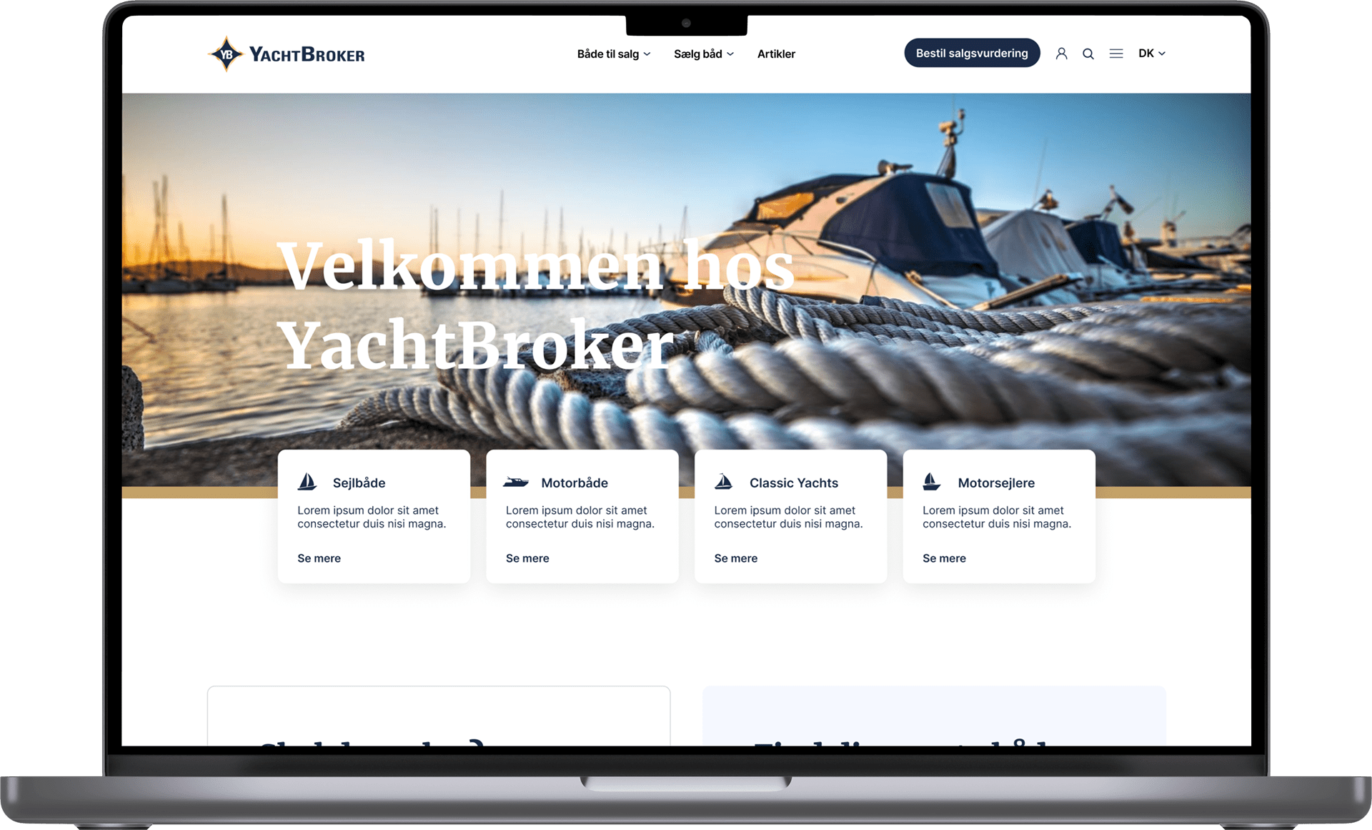 ny hjemmeside til yacht broker