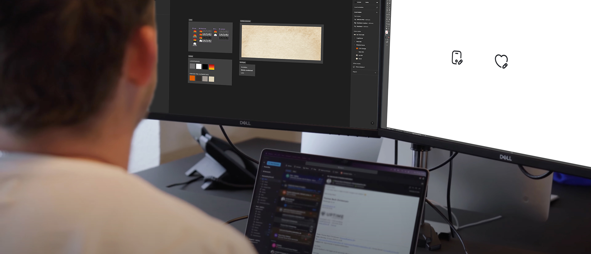 en webdesigner arbejder